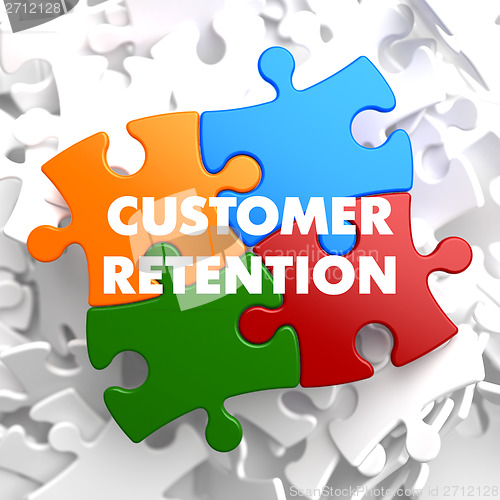 Image of Customer Retention on Multicolor Puzzle.