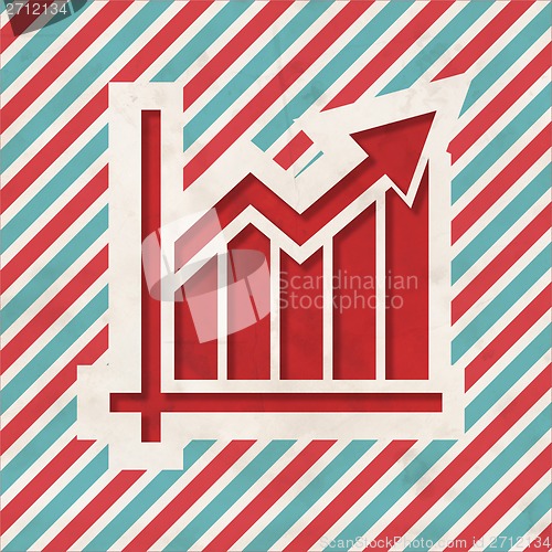 Image of Growth Concept on Retro Striped Background.