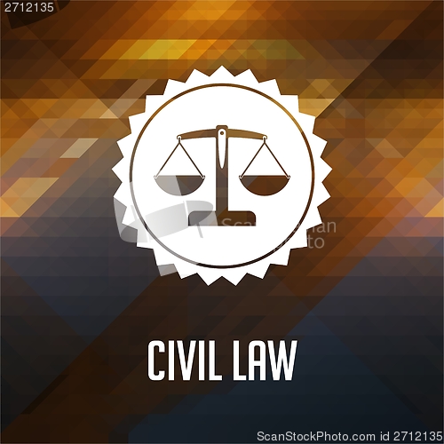 Image of Civil Law Concept on Triangle Background.