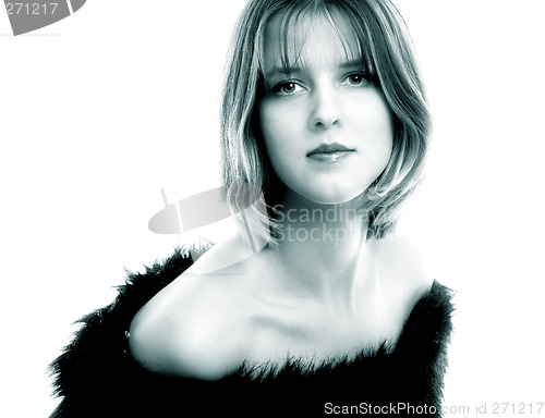 Image of Monochrome portrait of  woman