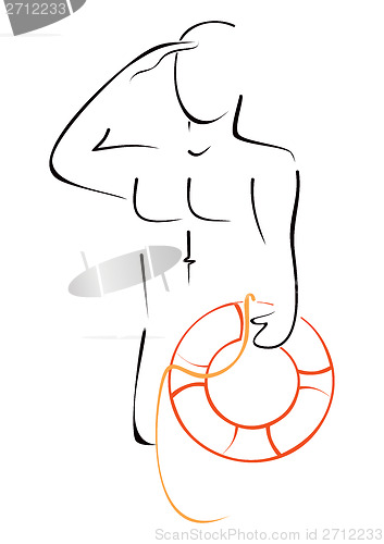 Image of Man with lifebouy