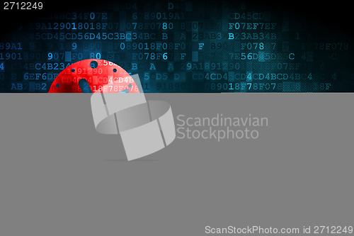 Image of Timeline concept: Clock on digital background