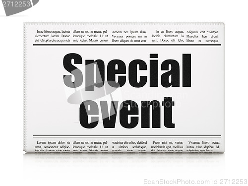 Image of Finance concept: newspaper headline Special Event