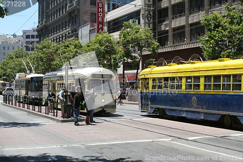 Image of Streetcars on  Marked Street San Fransisco