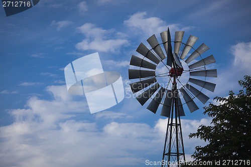 Image of Windmill Against a Deep Blue Sky