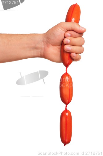 Image of Hand with sausage