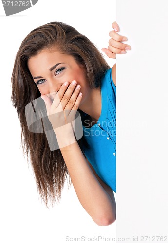 Image of Girl with blank placard board