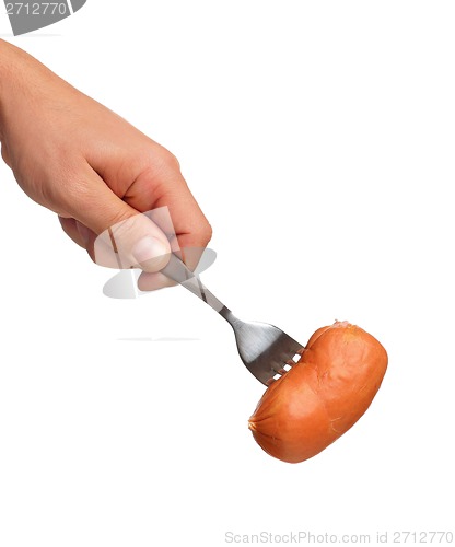 Image of Sausage on fork
