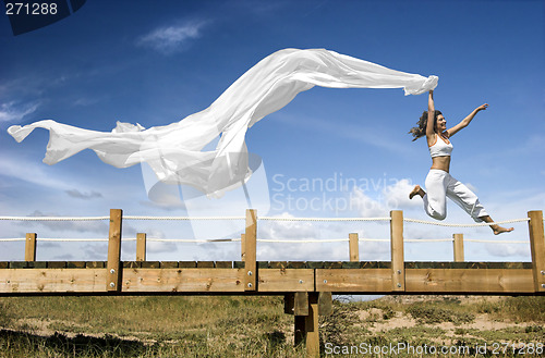 Image of Jumping with a scarf