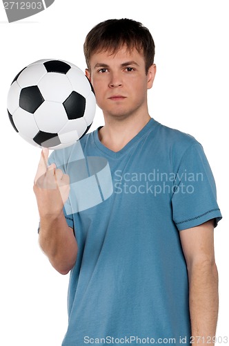 Image of Man with classic soccer ball