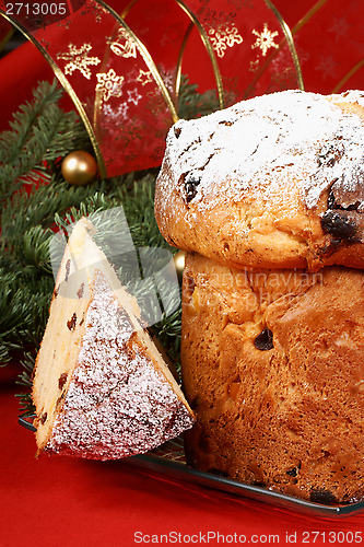 Image of Panettone the italian Christmas fruit cake