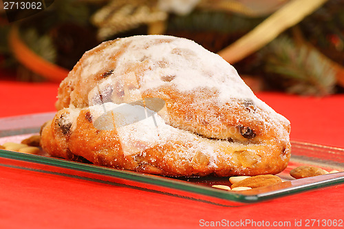 Image of Christmas stollen the german fruit cake