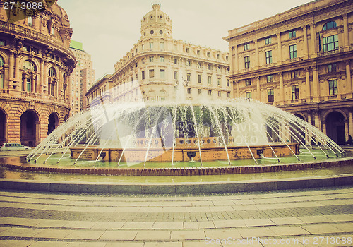 Image of Retro look Piazza de Ferrari in Genoa