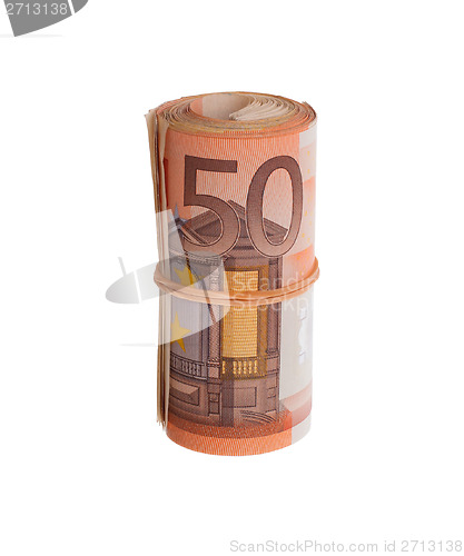 Image of Roll of 50 euro bills