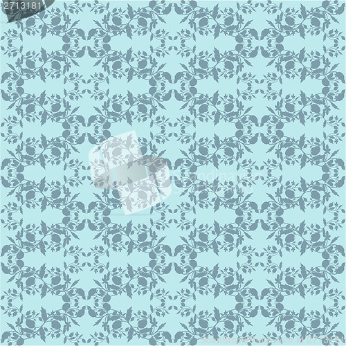 Image of Neutral blue plant wallpaper