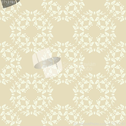 Image of Neutral beige plant wallpaper