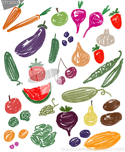 Image of hand drawn vegetables
