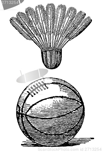 Image of shuttlecock and football