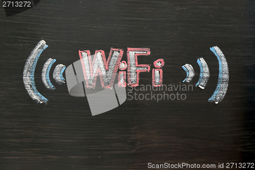 Image of Chalk drawing of WIFI