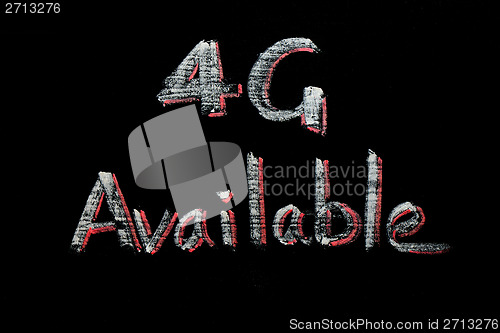 Image of 4G Available written on a blackboard