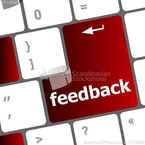 Image of Keyboard with single button showing the word feedback