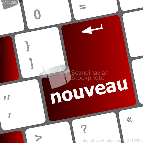 Image of nouveau button on computer keyboard key