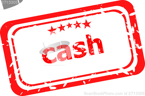 Image of cash Rubber Stamp over a white background