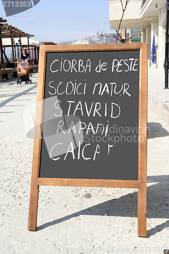 Image of Restaurant menu chalkboard 