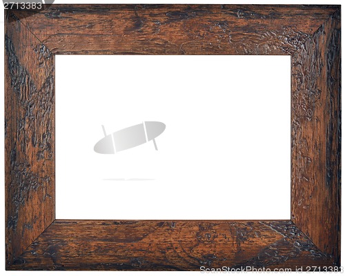 Image of Empty Brown Wooden Frame Cutout