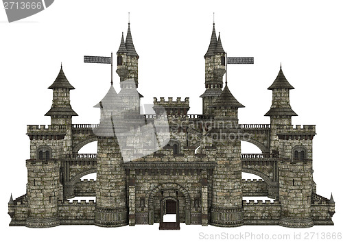 Image of Old Castle on White