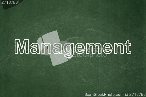 Image of Finance concept: Management on chalkboard background