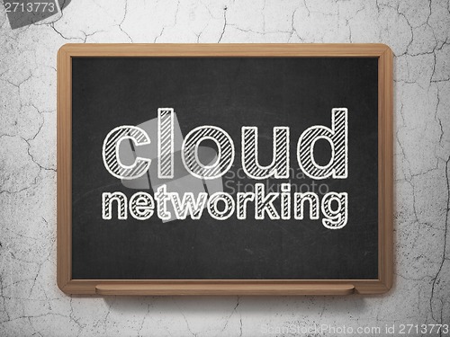 Image of Cloud technology concept: Cloud Networking on chalkboard background