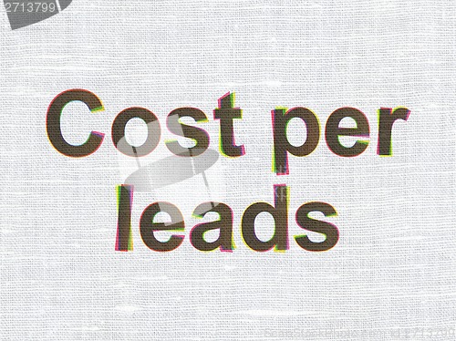 Image of Business concept: Cost Per Leads on fabric texture background