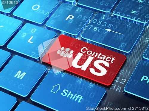 Image of Marketing concept: Business People and Contact Us on computer keyboard background