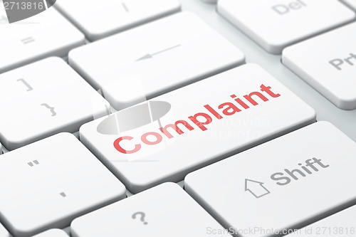 Image of Law concept: Complaint on computer keyboard background