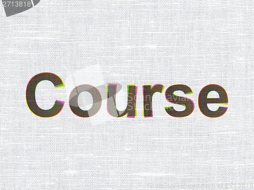 Image of Education concept: Course on fabric texture background