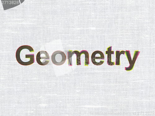 Image of Education concept: Geometry on fabric texture background