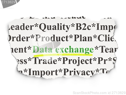 Image of Data concept: Data Exchange on Paper background