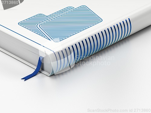 Image of Finance concept: closed book, Folder on white background