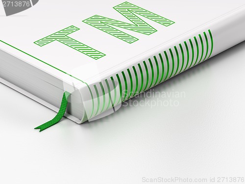 Image of Law concept: closed book, Trademark on white background