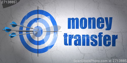 Image of Finance concept: target and Money Transfer on wall background