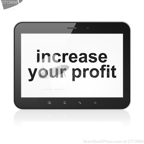 Image of Finance concept: Increase Your profit on tablet pc computer