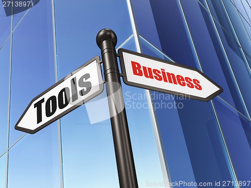 Image of Business concept: sign Business Tools on Building background