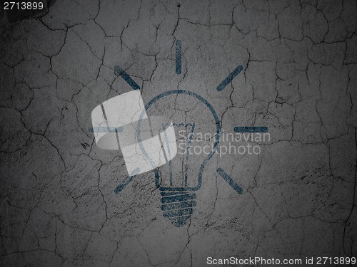 Image of Finance concept: Light Bulb on grunge wall background