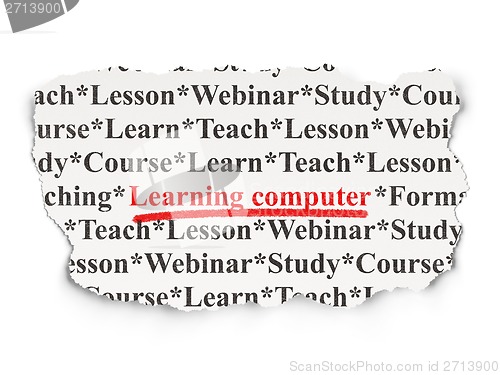 Image of Education concept: Learning Computer on Paper background