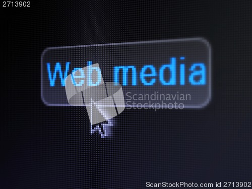 Image of Web design concept: Web Media on digital button background