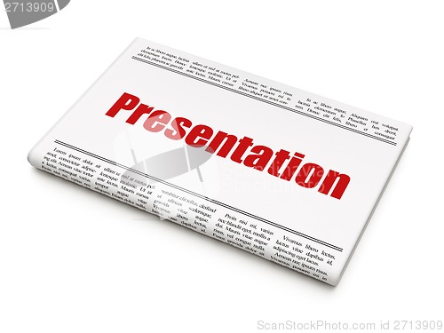 Image of Advertising concept: newspaper headline Presentation