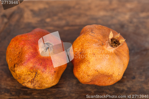 Image of dry and old pomegranates 