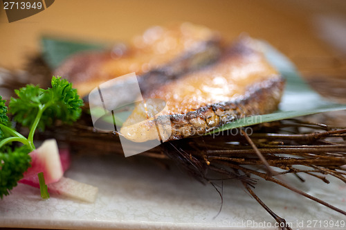 Image of Japanese style teppanyaki roasted cod fish 