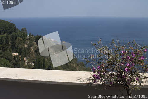 Image of view from villa over sea taormina italy